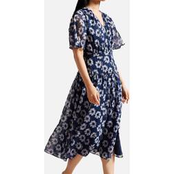 Ted Baker Marllee Flutter Sleeve Tiered Midi Dress