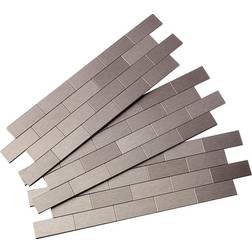Aspect Peel and Stick Backsplash 12.5 x 4 Pollici Subway Piastrelle in Metallo Inossidabile Opaco Confezione da 3