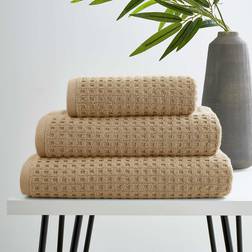 Dunelm Waffle Cotton Guest Towel Beige (90x50cm)
