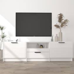 vidaXL Madera Contrachapada Blanco Brillante 140x35x40 cm Mueble de TV