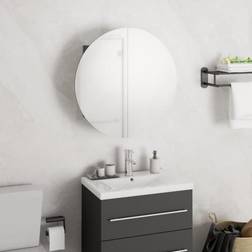 vidaXL Badeværelsesskab Med Rundt Spejl Og LED-Lys 40 x 40 x 17.5 cm