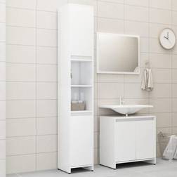 Basic Home Mobili da Bagno 3 pz Bianco Lucido in Truciolato