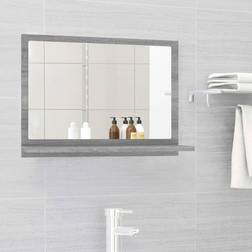 vidaXL Espejo De Baño Madera Contrachapada Gris 60 x 10.5 x 37 cm