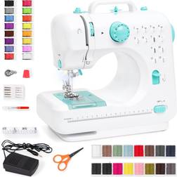 Best Choice Products 6V Portable Sewing Machine 42-Piece Beginners Kit w/ 12 Stitch Patterns Teal