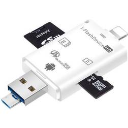 4i1 Memorycardlæser USB/Lightning/MicroUSB