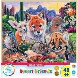 Wood Fun Facts Desert Friends Wood Puzzle 48 Piece Kids Puzzle