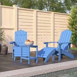 vidaXL Patio Adirondack 2 Footstools HDPE