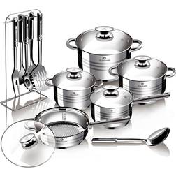 Berlinger Haus Jumbo Stainless Steel Blauman Cookware Set with lid