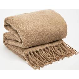 Teased Wool Soft Knit Tassel Fleece Couverture Argent, Beige, Gris, Rose (200x150cm)