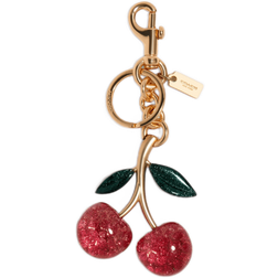 Coach Signature Cherry Bag Charm - Gold/Pink Multi