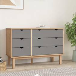 vidaXL OTTA Lipasto Ruskea Ja Harmaa 113,5 x 39,5 x 73 cm