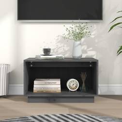 vidaXL Gris 60 x 35 x 35 cm Bois de Pin Massif Meuble TV