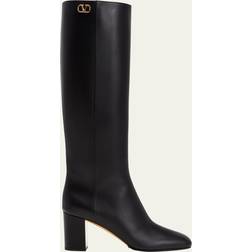 Valentino Garavani Calfskin Block-Heel Knee Boots