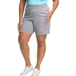Just My Size Plus Cotton Jersey Shorts Pull-on Gym - Grey