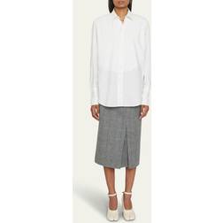 Maison Margiela Blusar Bomullsskjorta Med Asymmetrisk Fåll - White