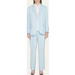 Marni Tailored Light Blue Wool Trousers - Blue