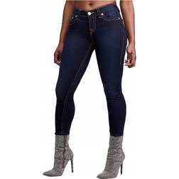 True Religion Women's Halle Mid Rise Super Skinny Jean Minimal Abrasion