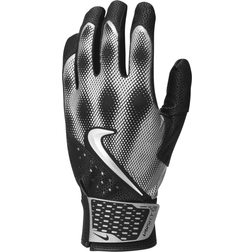 NIKE Men Alpha Varsity Baseball Batting Gloves - Black/Metallic Silver