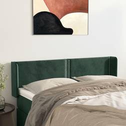 vidaXL Oreilles Meuble Chambre à Coucher Double de Cadre de Vert Foncé 147x16x78/88 cm Velours Tête de lit