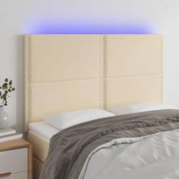 vidaXL LED Kopfteil Creme Stoff Creme Kopfteil