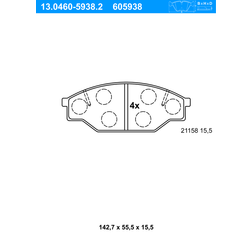 ATE 13046059382 Bremsbelagsatz Scheibenbremse