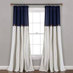 Lush Decor Navy/off-white Linen Button