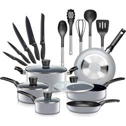 SereneLife 20-Piece Cookware Set with lid