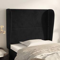 vidaXL Con Orejas De Terciopelo Negro 103x23x118/128 cm Cabecero