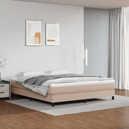 vidaXL Pocketresårmadrass cappucino 160x200x20 konstläder Resårbotten