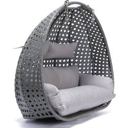 Home Deluxe Silla Colgante De Poliratán Twin 145 x 74 x 126 cm - Gris