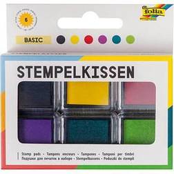 Stämpelkudde set basic, 6 stämpelkuddar, i olika färger, idealisk för dekoration av kort och andra pysselarbeten