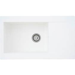 Respekta Lavello Da Incasso Lavello Cucina Granito Mineralite 86 x 50 Bianco