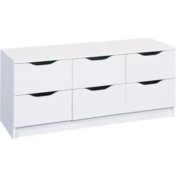 6 Tiroirs Blanc Commode