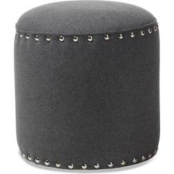 Baxton Studio Rosine Dark Nailhead Pouffe