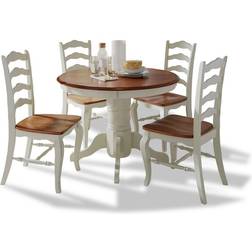 Homestyles French Countryside Off White Dining Set 42" 5