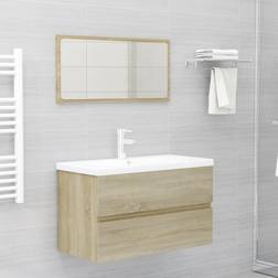 vidaXL Set Mobili da Bagno 2 pz Rovere Sonoma in Legno Multistrato