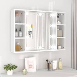 vidaXL Armoire À Miroir Avec LED Blanc 76x15x55 cm