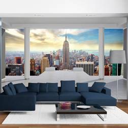 Artgeist Fototapet med motiv af terrasse med udsigt over New York (flere størrelser) 400x280