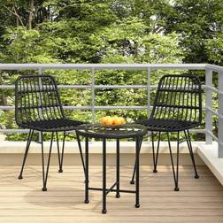 vidaXL Chaises de Jardin 2 pcs Noir 48x62x84 cm Résine Tressée