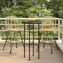 vidaXL Sgabelli Da Bar 2 pz 45x56x103,5 cm Rattan PE e Acciaio