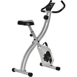 Homcom HOMdotCOM Hometrainer ergometer fietszadel armsteun comfortabel LCD-scherm monitor volggegevens instelbaar individueel bekleed gsm-houder telefoonhouder stabiel draagbaar staal ABS krachtig vliegwiel stil rustig