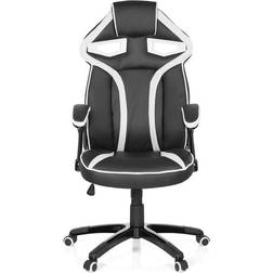 hjh OFFICE 722250 Spelstol GUARDIAN Trendig gamingstol i racerlook, Steglös vippmekanik för avspänd bakåtlutning, Extra bekväm stoppning, Softpad stoppade armstöd