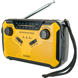 Schwaiger Utomhusradio FM AM FM Handvev Solcellspanel Stötsäker Ficklampa Gul Svart