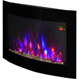 Homcom Elektrisk Kamin Väggmontering 900/1800 W 114 x 65 x 52 cm Svart
