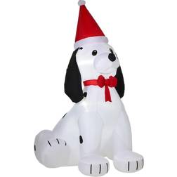 Homcom Bon Noel 1.8M Inflatable Puppy Dog Wearing Santa Hat Christmas Tree