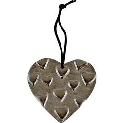 IPREMA Casa Hanging Silver Heart 10cm Christmas Tree Ornament