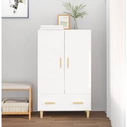 vidaXL Buffet Blanc Brillant 70x31x115 cm Bois d'Ingénierie Armoire