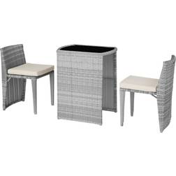 tectake Rattan Garden Bistro Patio Dining Set