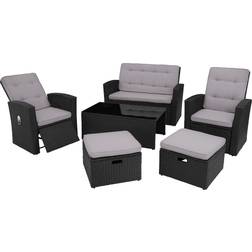 tectake Polyrattan Bari Loungesæt, borde inkl. 2 stole