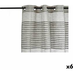 Gift Decor Dark Grey Striped Curtains Set of 6 140 x 0.1 x 260 cm